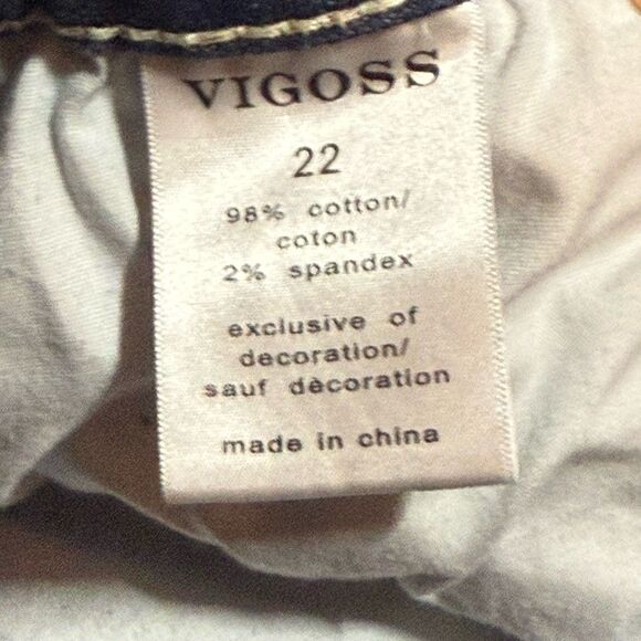 Vigoss Women’s Jeans Size 22 Plus Size Skinny Fit Dark Wash Embellished - Picture 6 of 8